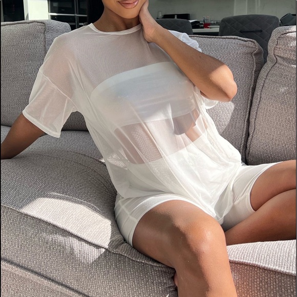 Fashion Nova Nice and Clear Biker Short Set - Picture 1 of 4